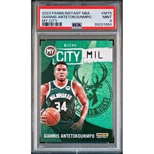 Giannis Antetokounmpo 2023 Panini MyCity NBA #MY-5 Basketball Card PSA 9 Mint